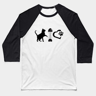 Cat Life Feed Me Food is Love Baseball T-Shirt